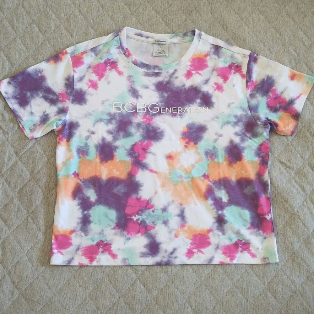 ✨️HP✨️ BCBGeneration Cropped Tie Dye☮️ Tee - NWT